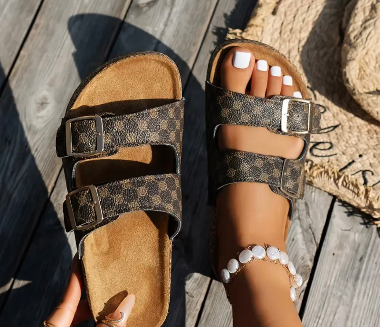 Checkered Sandals