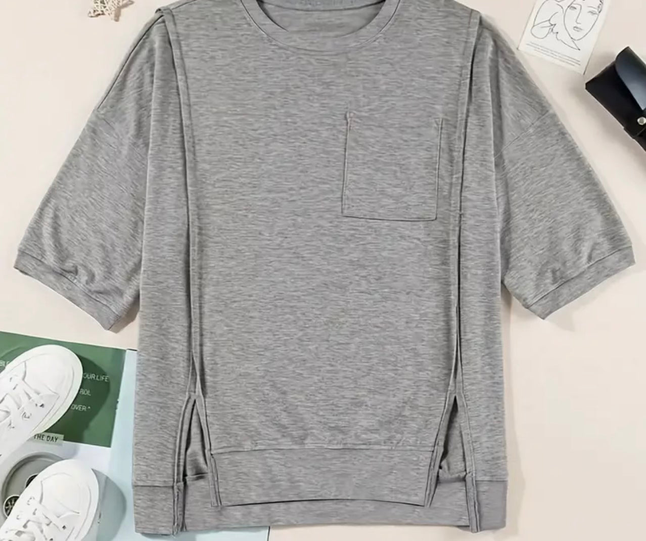 PLUS SIZE casual crew neck shirt
