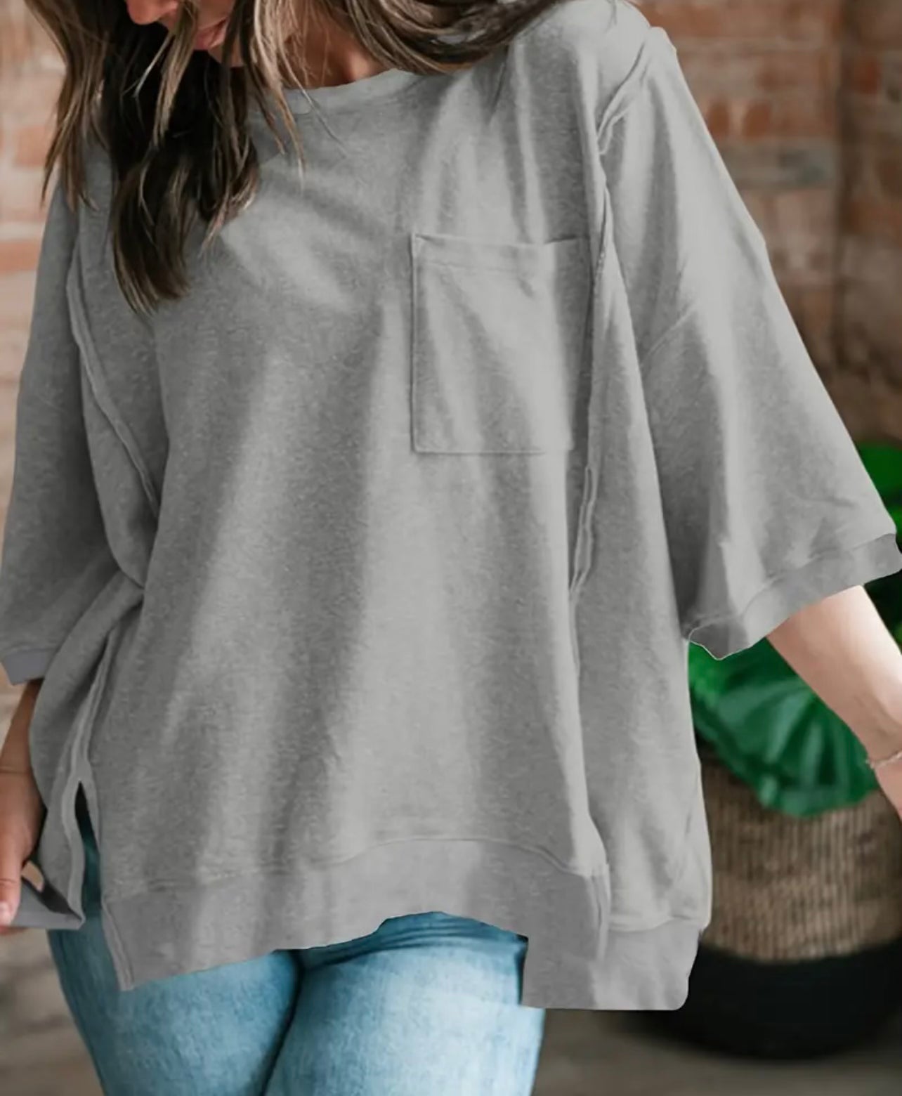 PLUS SIZE casual crew neck shirt