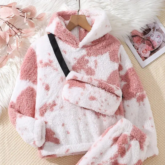 Cowprint Fuzzy Sweatshirt