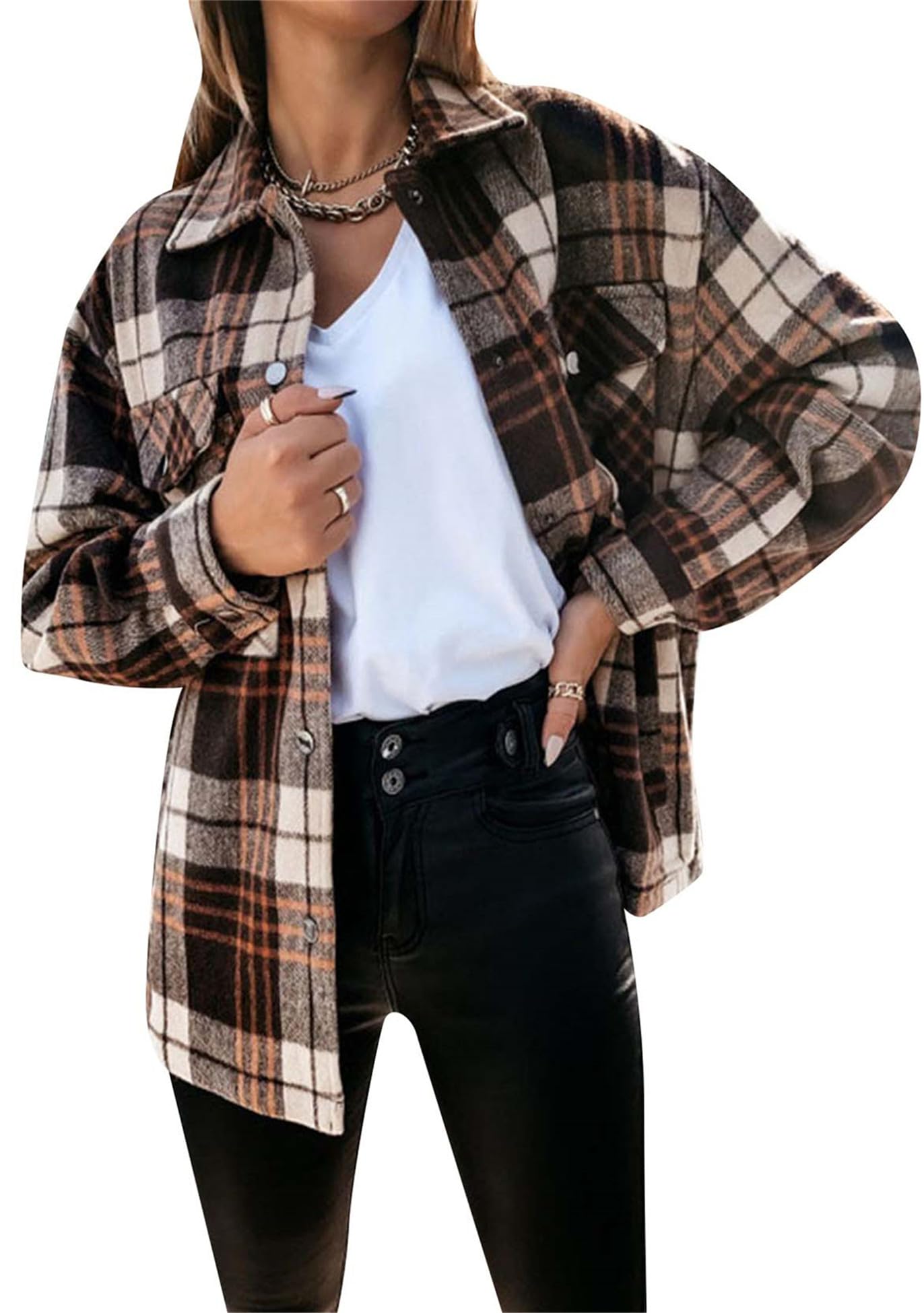 Brown + Black Checkered Flannel