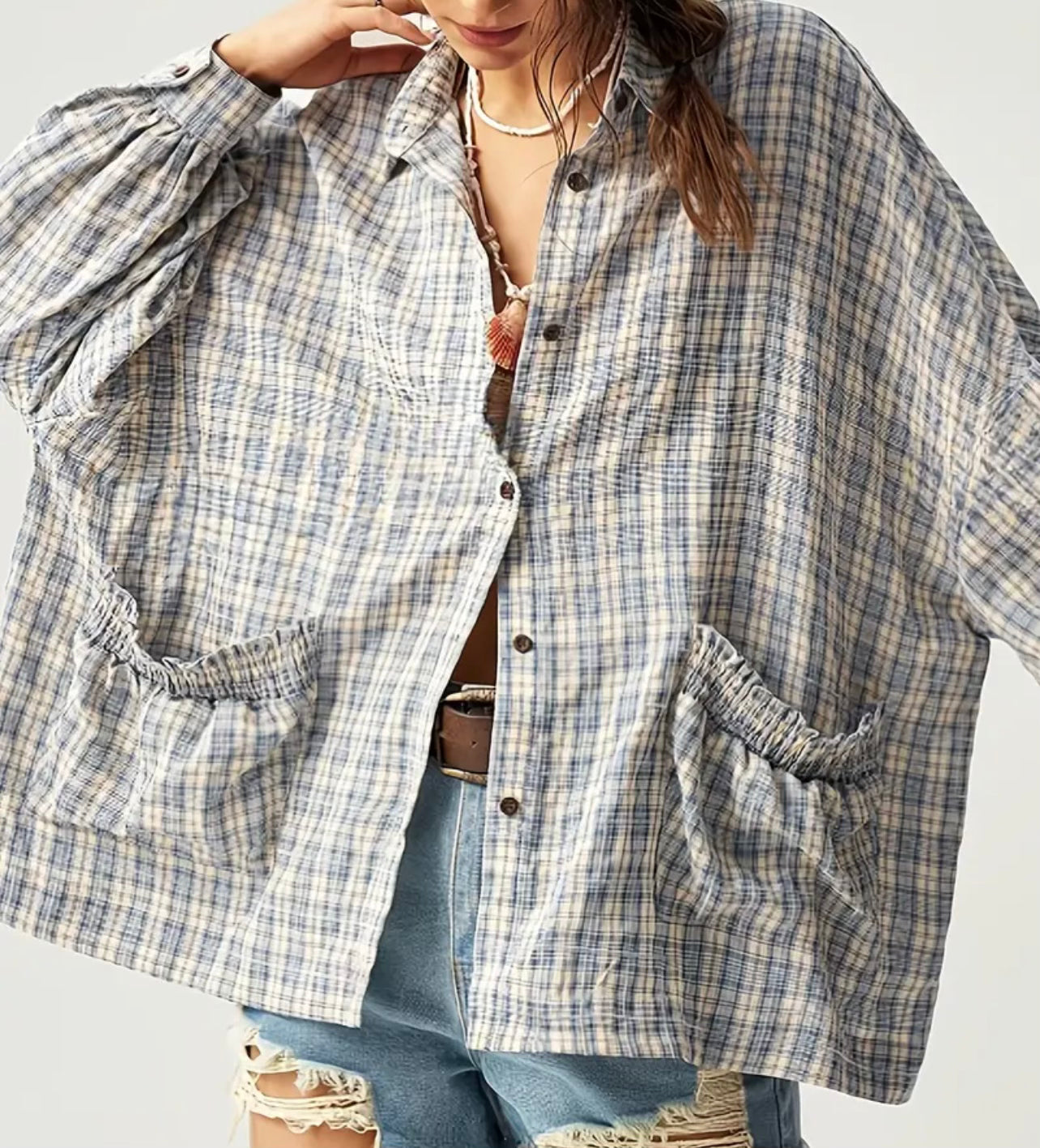 Spring Drop Shoulder Flannel