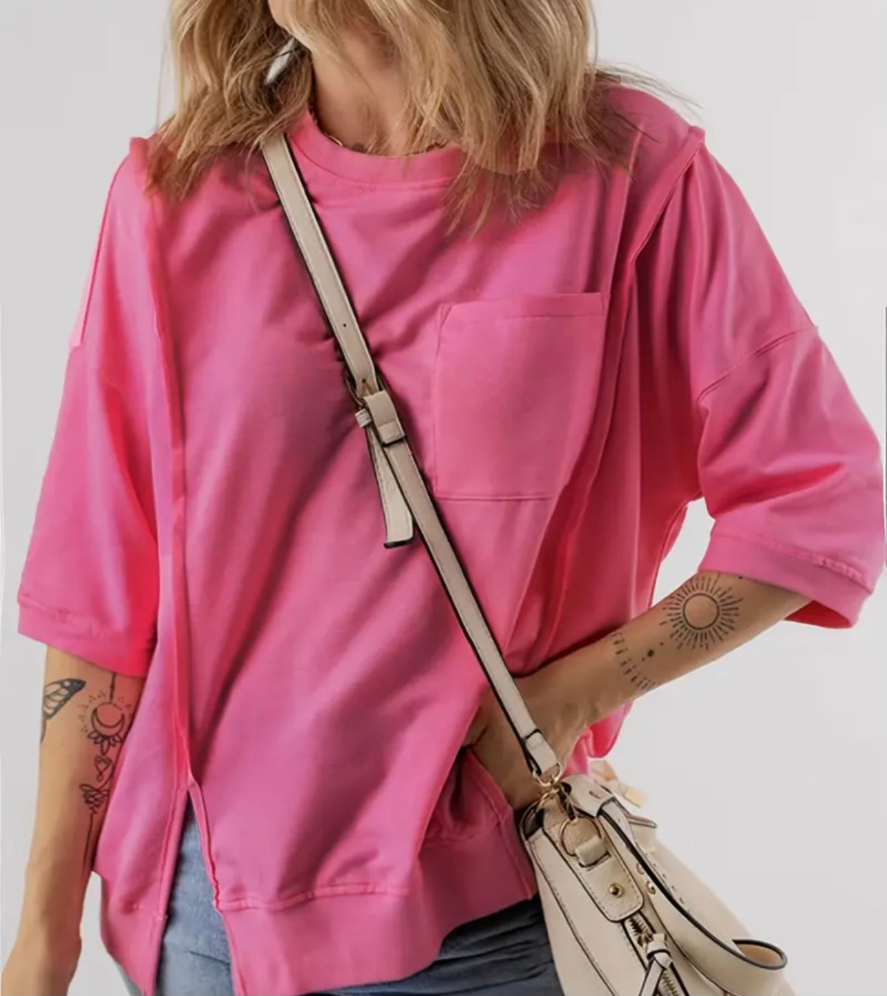 PLUS SIZE   casual crew neck shirt