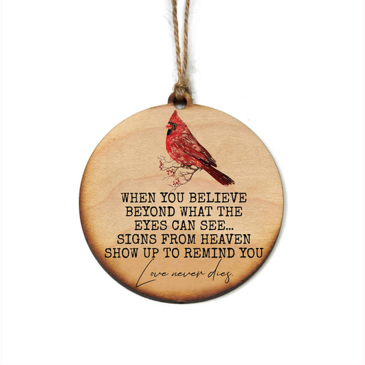 Love Never Dies Cardinal Christmas Ornament