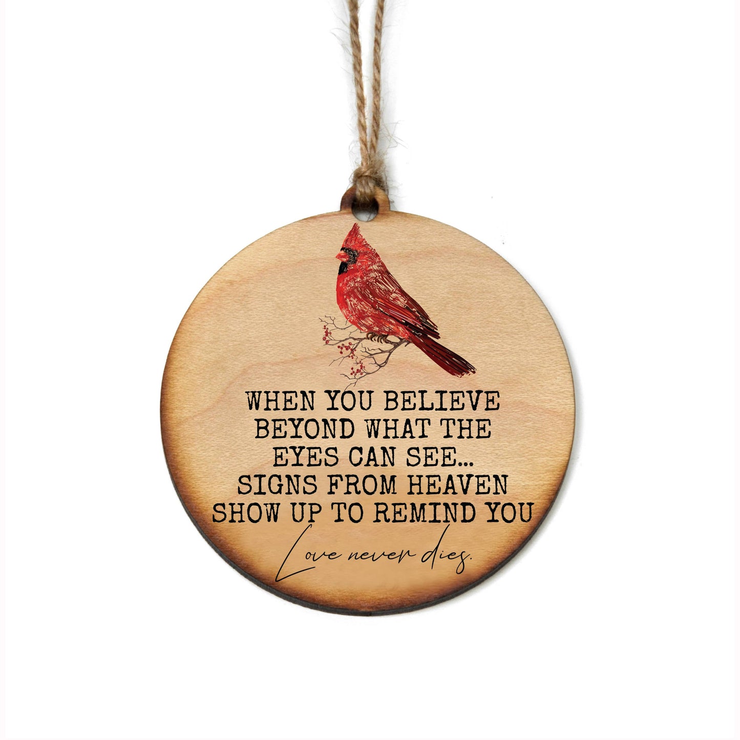 Love Never Dies Cardinal Christmas Ornament